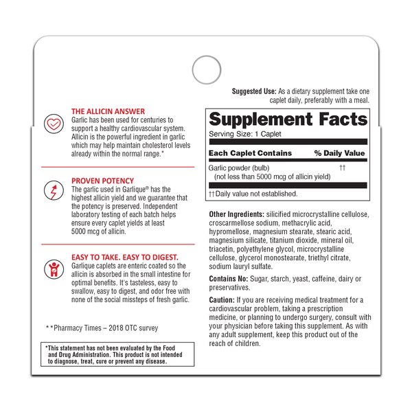 Garlique Cholesterol Caplets, 60 CT