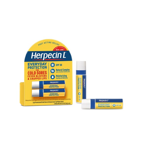 Herpecin L Lip Balm Stick, SPF 30 and Lysine, Twin Pack, 0.2 OZ