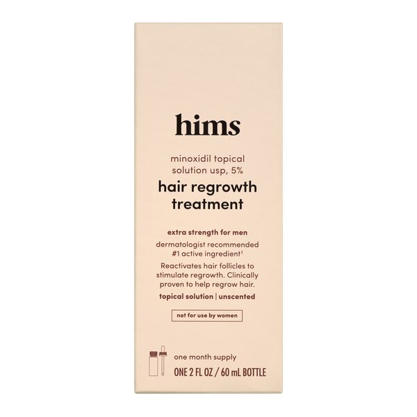 hims Extra Strength 5% Minoxidil Solution for Hair Regrowth, 1 Month Supply
