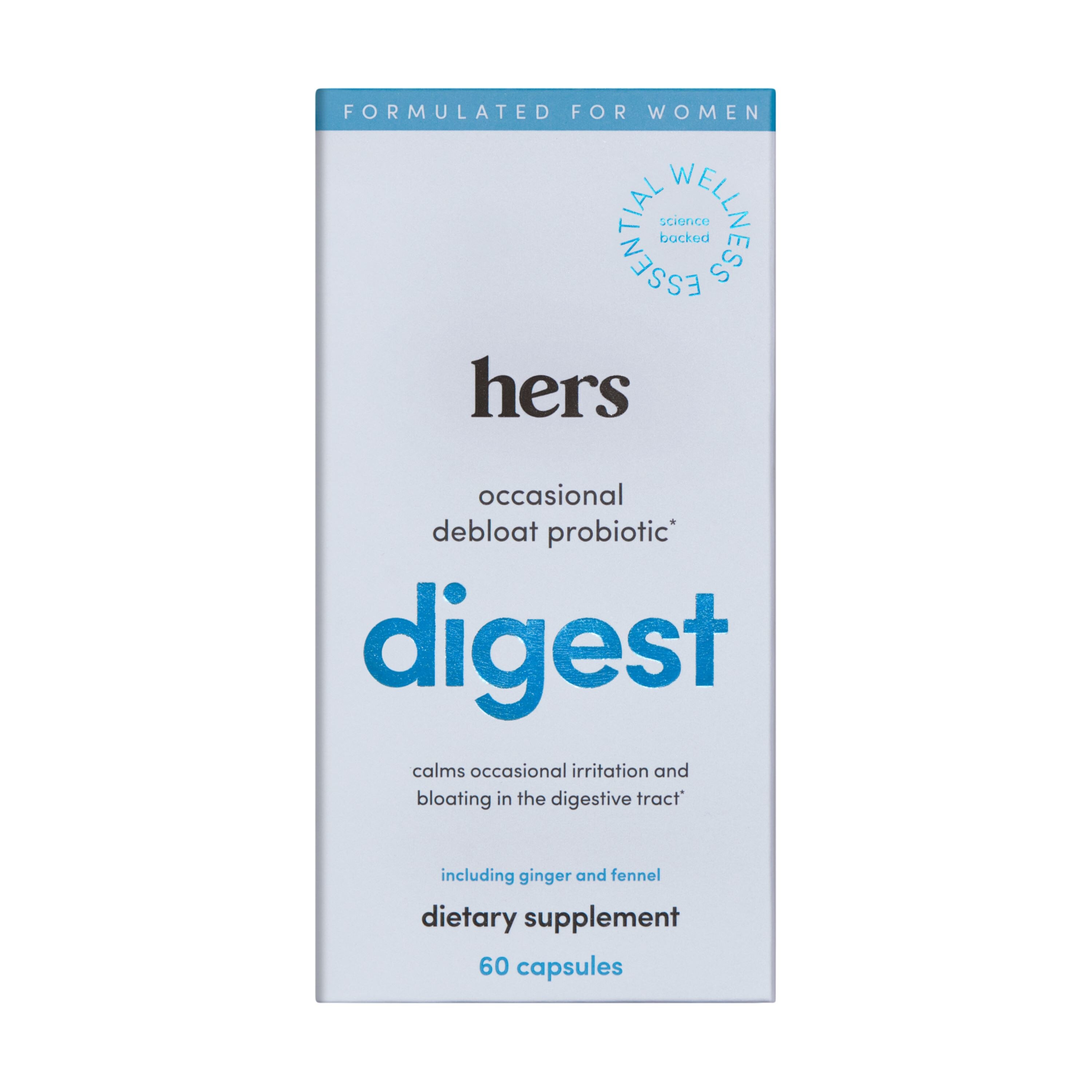 hers digest debloat women's probiotic supplement, 30 CT