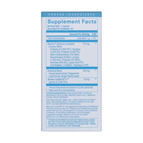 hers digest debloat women's probiotic supplement