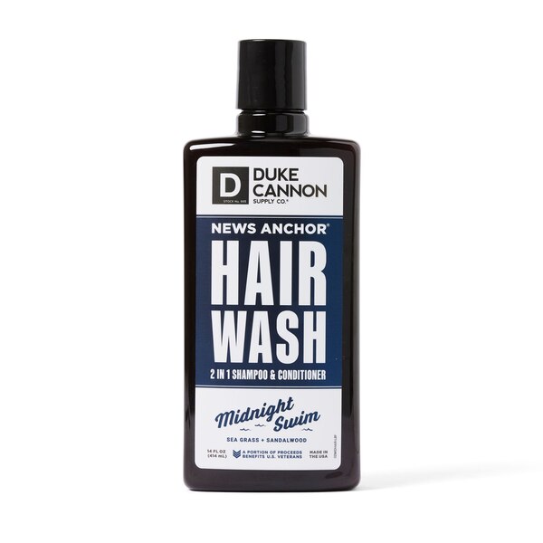 Duke Cannon News Anchor 2 in 1 Shampoo And Conditioner, Midnight Swim, 14 OZ