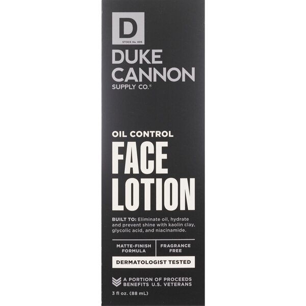 Duke Cannon Oil Control Face Lotion, 3 OZ