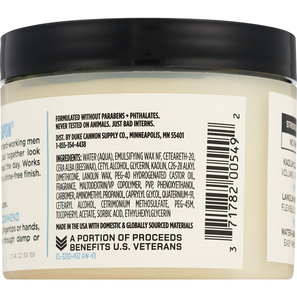 Duke Cannon Hair Styling Flexible Fiber Pomade, 4.6OZ