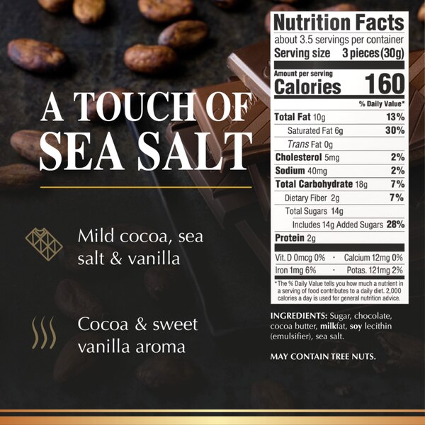 Lindt Excellence Sea Salt Dark Chocolate Candy Bar, 3.5 oz