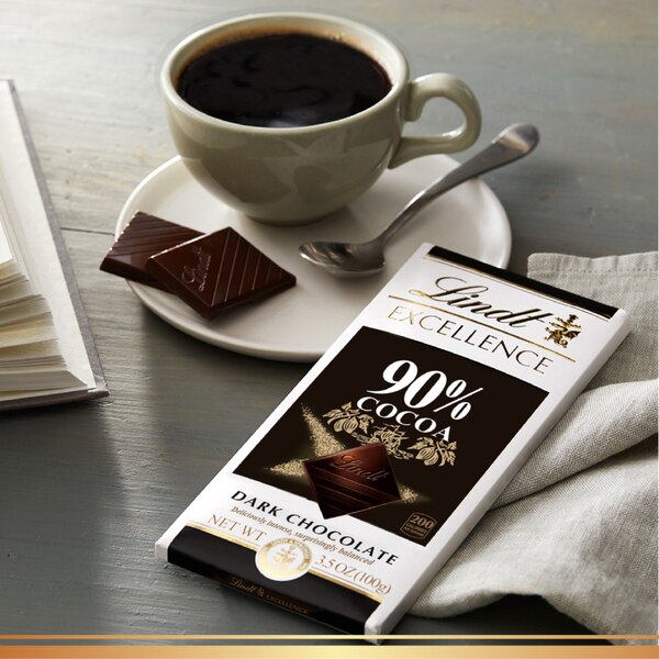 Lindt Excellence 90% Cocoa Dark Chocolate Candy Bar, 3.5 oz
