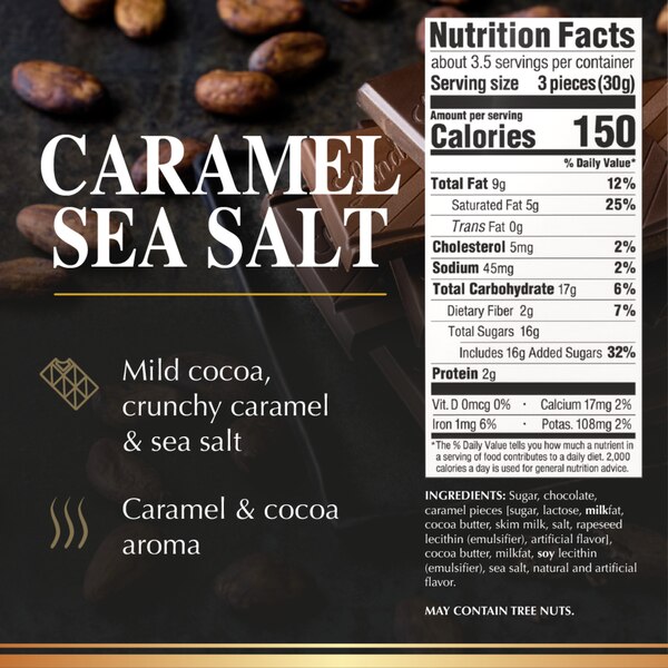 Lindt Excellence Caramel Sea Salt Dark Chocolate Candy Bar, 3.5 oz