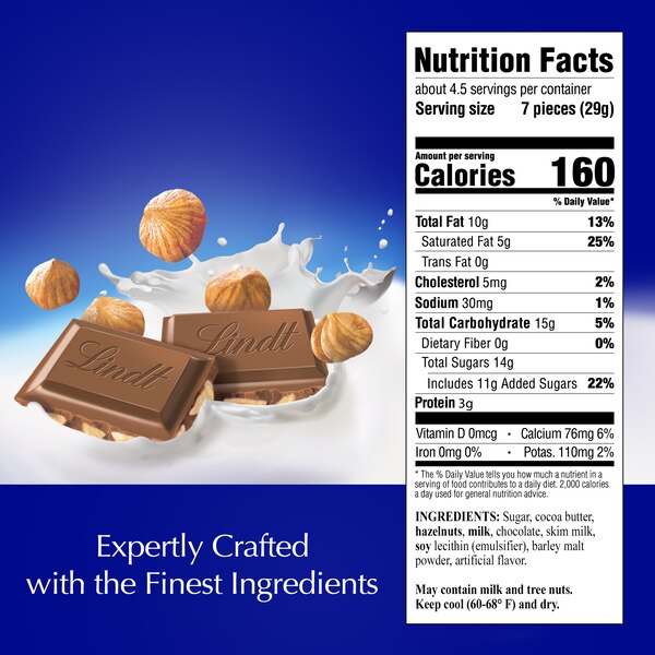 Lindt Classic Recipe Hazelnut Milk Chocolate Candy Bar, 4.4 oz.