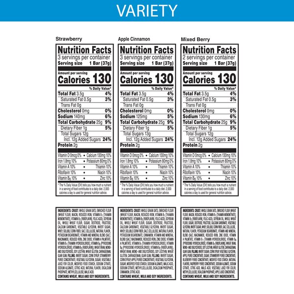 Nutri-Grain Soft Baked Breakfast Bar Variety Pack, 8 ct