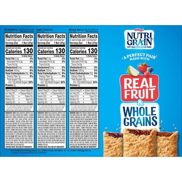 Nutri-Grain Soft Baked Breakfast Bar Variety Pack, 8 ct