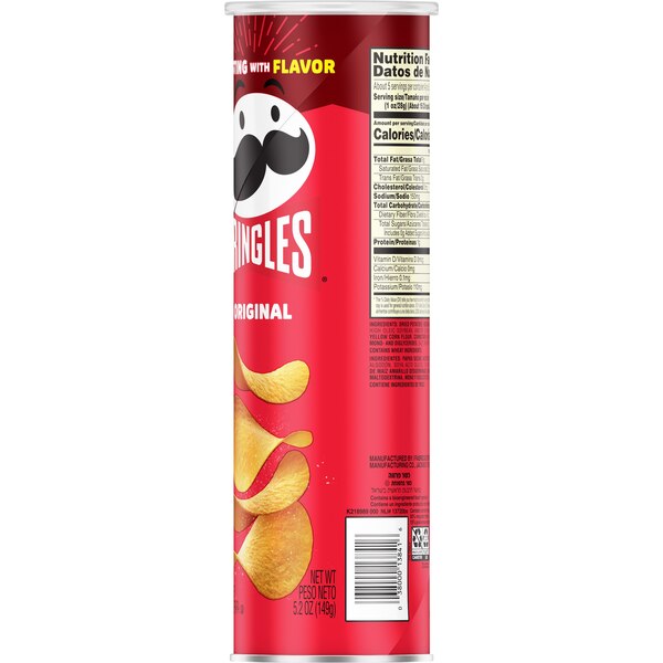 Pringles Original Potato Crisps, 5.2 oz