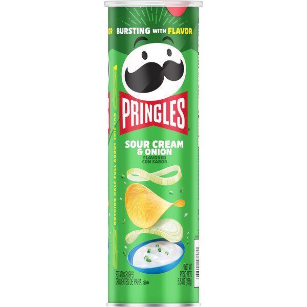 Pringles Sour Cream & Onion Potato Crisps, 5.5 oz
