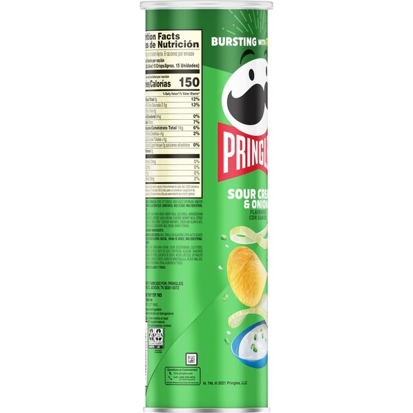 Pringles Sour Cream & Onion Potato Crisps, 5.5 oz