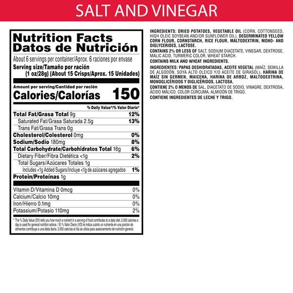 Pringles Salt & Vinegar Potato Crisps, 5.5 oz