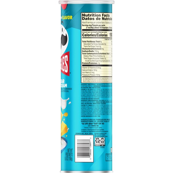 Pringles Cheddar & Sour Cream Potato Crisps, 5.5 oz
