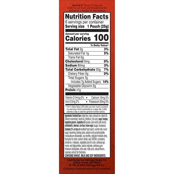 Special K Brown Sugar Cinnamon Pastry Crisps, 6 ct