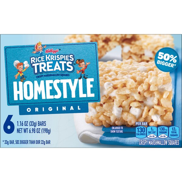 Rice Krispies Treats Homestyle Marshmallow Snack Bars, 6 ct