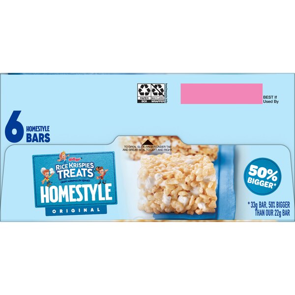 Rice Krispies Treats Homestyle Marshmallow Snack Bars, 6 ct