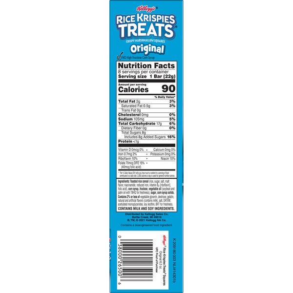 Rice Krispies Treats Marshmallow Snack Bars, 8 ct