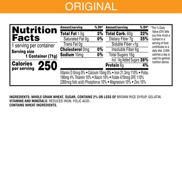 Frosted Mini-Wheats Original Breakfast Cereal Cup, 2.5 OZ