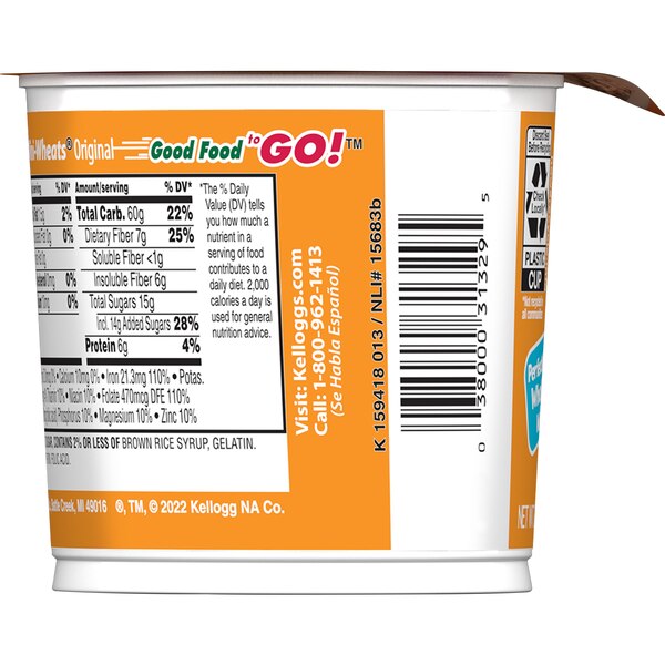 Frosted Mini-Wheats Original Breakfast Cereal Cup, 2.5 OZ
