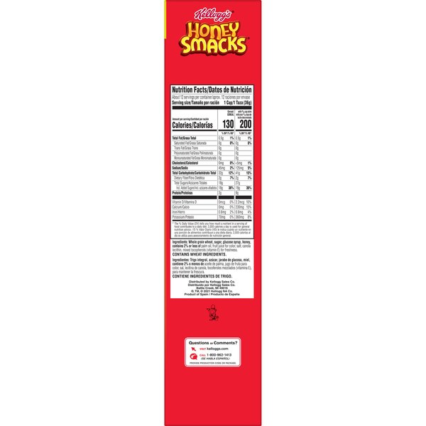 Honey Smacks Breakfast Cereal, 15.3 oz