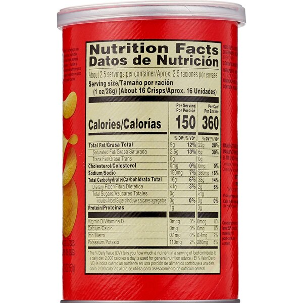 Pringles Sour Cream & Onion Potato Crisps Grab N' Go, 2.3 oz