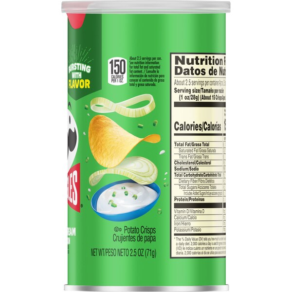 Pringles Sour Cream & Onion Potato Crisps Grab N' Go, 2.3 oz