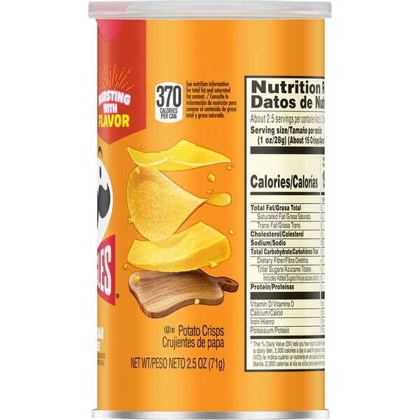 Pringles Cheddar Cheese Potato Crisps Grab N' Go, 2.3 oz