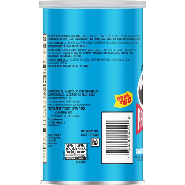 Pringles grab n go chips salt vngr