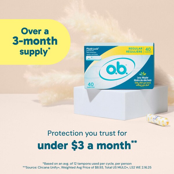 O.B. Pro Comfort Tampons, Regular Absorbency, 40 CT