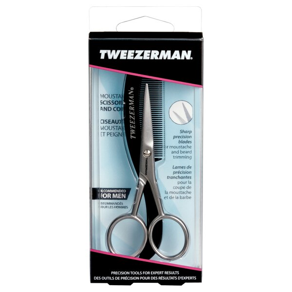 Tweezerman G.E.A.R. - Tijera y peine para bigote