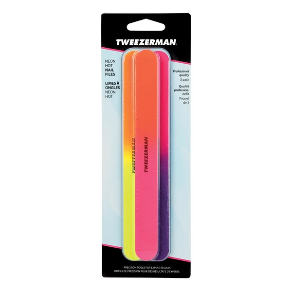 Tweezerman Neon Nail Files, 3CT