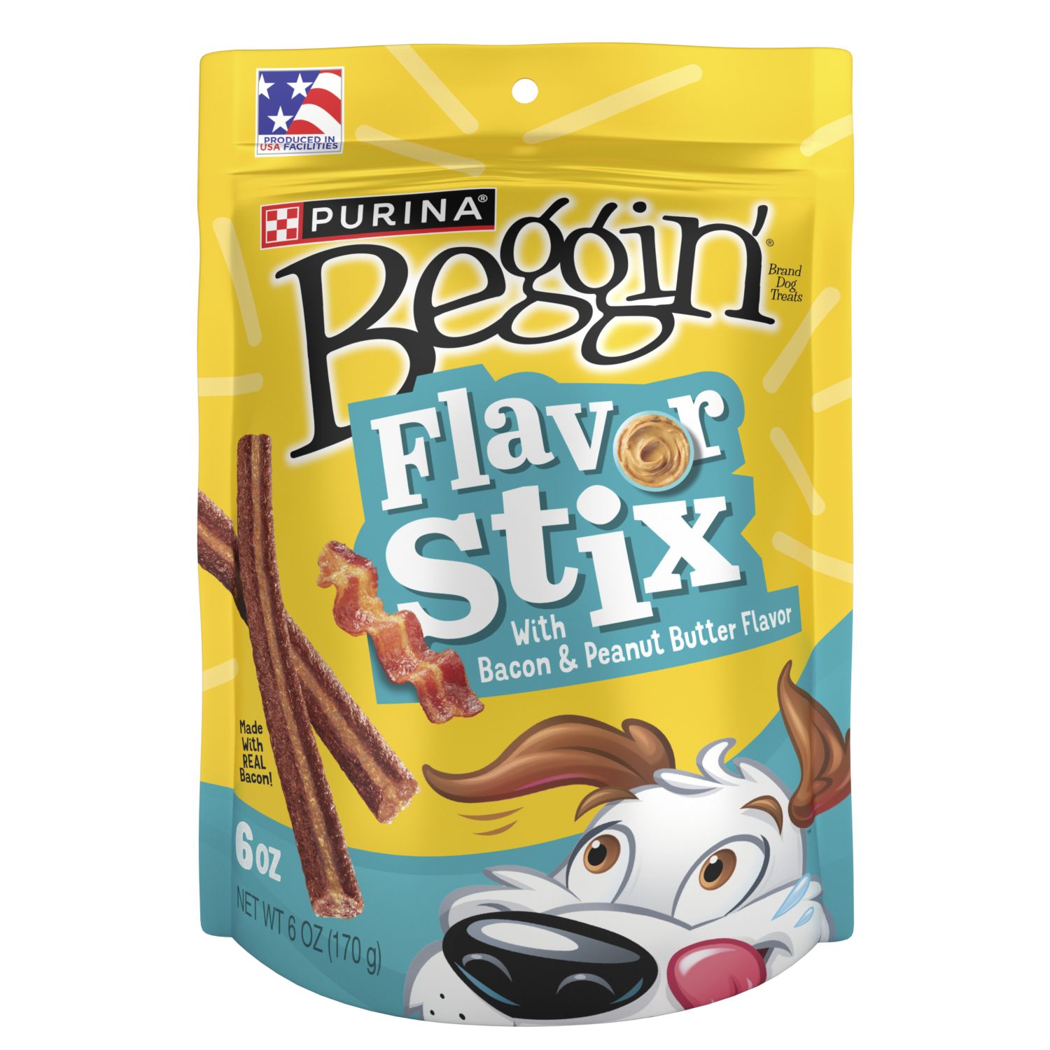 Beggin’ Stix Dog Treats, Bacon & Peanut Butter Flavor, 6 oz