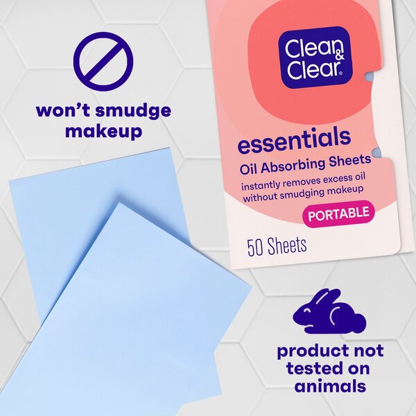 Clean & Clear Oil Absorbing Facial Sheets, 50CT