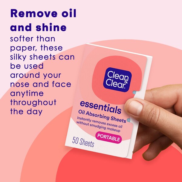 Clean & Clear Oil Absorbing Facial Sheets, 50CT