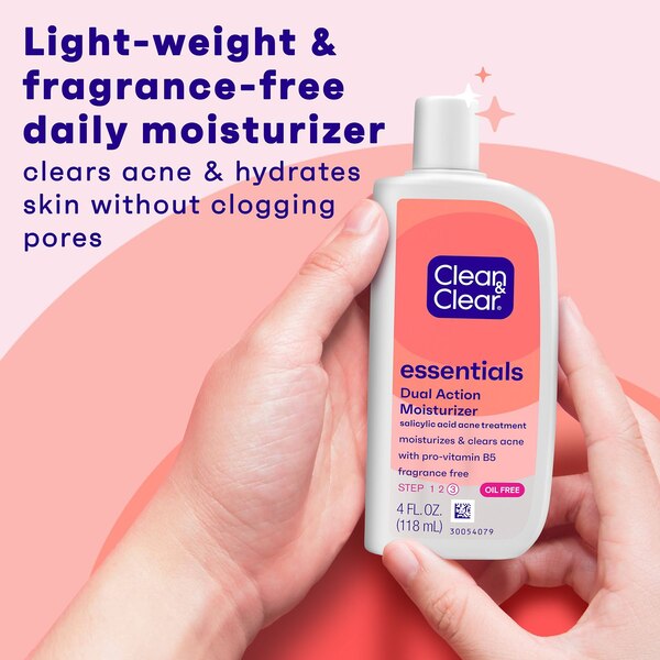 Clean & Clear Essentials Dual Action Acne Facial Moisturizer, 4 OZ