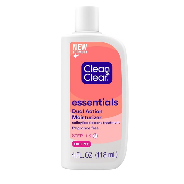 Clean & Clear Essentials Dual Action Acne Facial Moisturizer, 4 OZ
