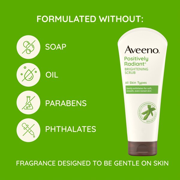Aveeno Positively Radiant Brightening & Exfoliating Face Scrub, 5 OZ