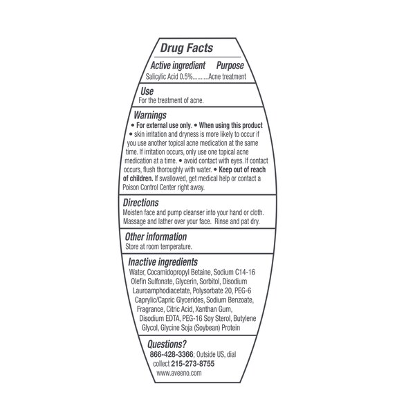 Aveeno Clear Complexion Foaming Facial Cleanser, Oil-Free, 6 OZ