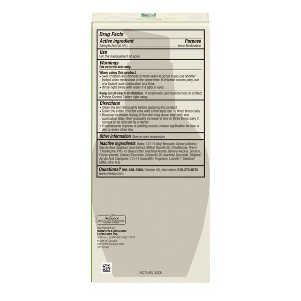 Aveeno Clear Complexion Acne-Fighting Moisturizer with Soy, 4 OZ