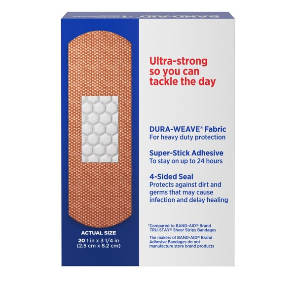 Band-Aid Brand Tough Strips Adhesive Bandages, 20ct