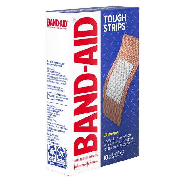 Band-Aid Brand Tough Strips Adhesive Bandages, Extra Large, 10ct