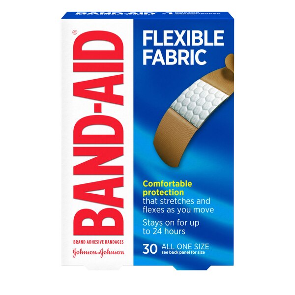 Band-Aid Brand Flexible Fabric Adhesive Bandages, 30 Count