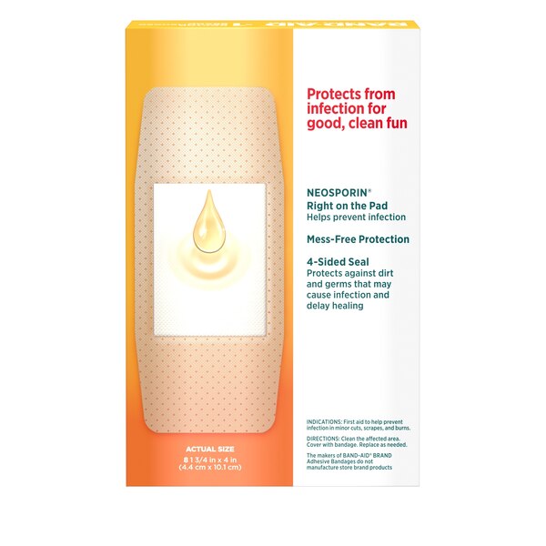 Band-Aid Brand Bandages with Neosporin Antibiotic, Extra Large
