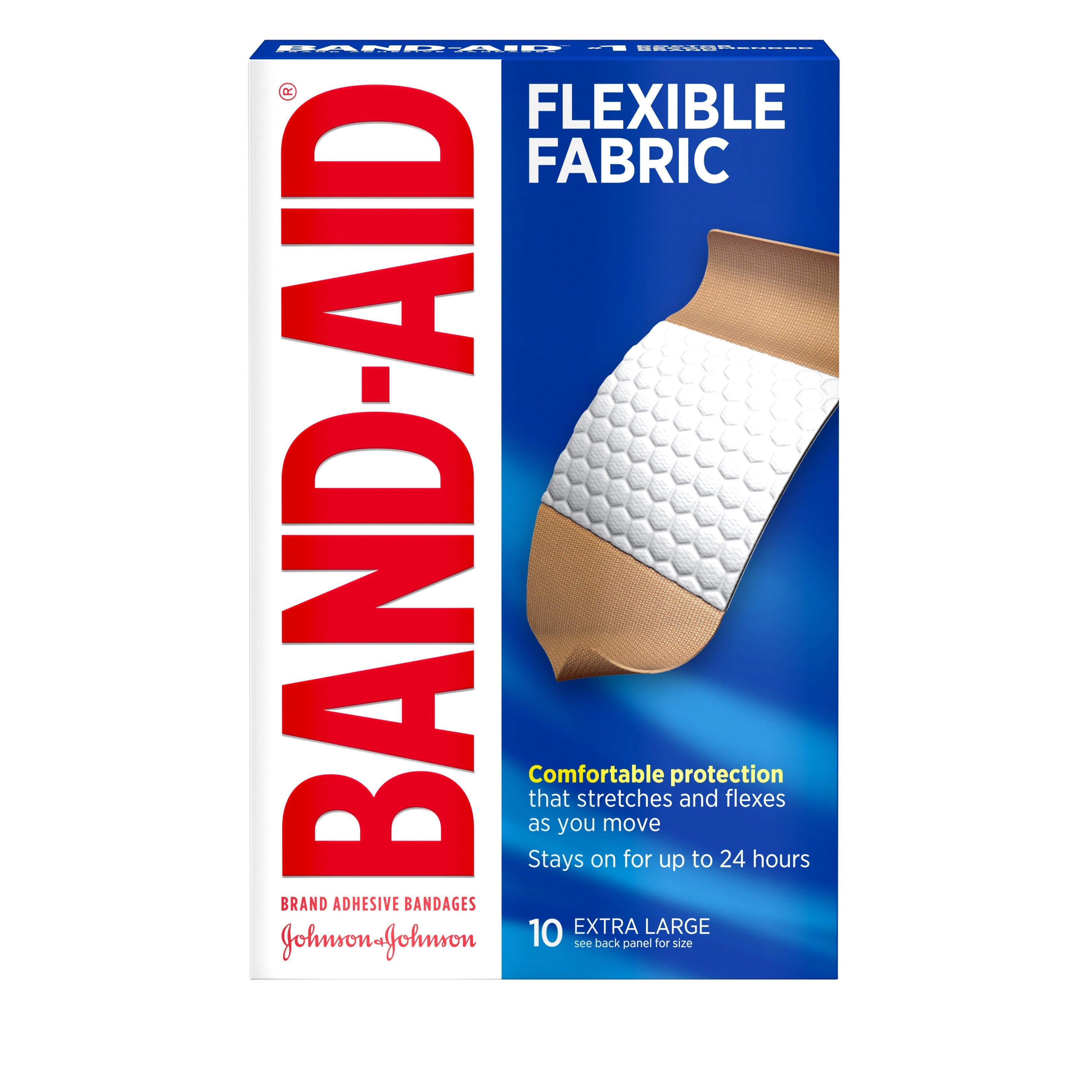 Band-Aid Brand Flexible Fabric Adhesive Bandages, Extra Large, 10 CT