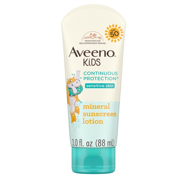 Aveeno Kids Continuous Protection Mineral Sunscreen, SPF 50, 3 fl. Oz