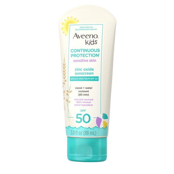Aveeno Kids Continuous Protection Mineral Sunscreen, SPF 50, 3 fl. Oz