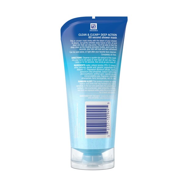 Clean & Clear Deep Action 60-Second Shower Mask, 5 OZ