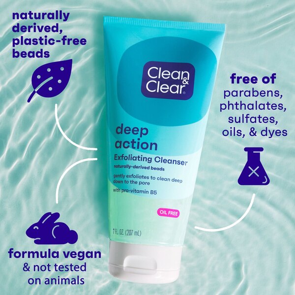 Clean & Clear Oil-Free Deep Action Exfoliating Facial Scrub, 7 OZ